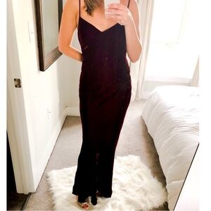 Ralph Lauren Deep Burgundy Velvet Maxi Dress